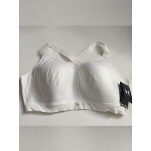 Under Armour Women's White Padded Sports Bra Crisscross Straps Size 2XL New